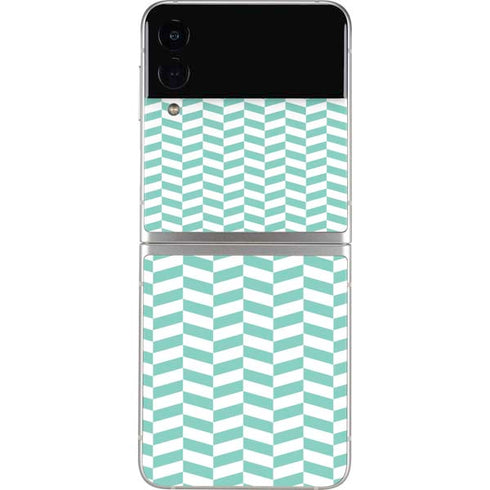 Blue White Chevron Galaxy Z Flip3 5G Skin