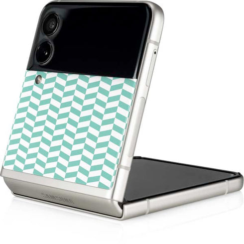 Blue White Chevron Galaxy Z Flip3 5G Skin