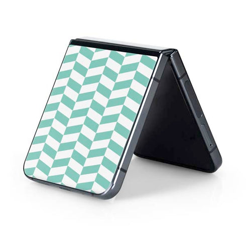 Blue White Chevron Galaxy Z Flip5 5G Skin