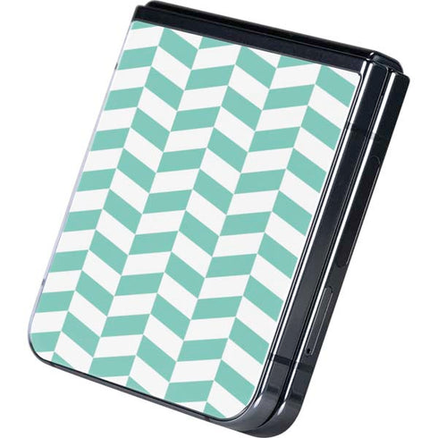Blue White Chevron Galaxy Z Flip5 5G Skin