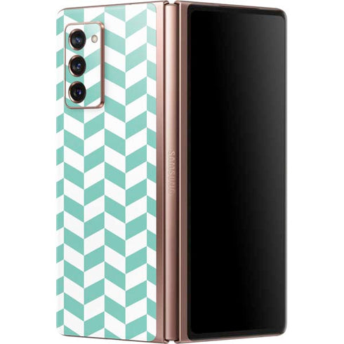 Blue White Chevron Galaxy Z Fold2 5G Skin