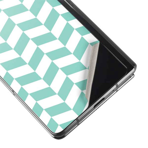 Blue White Chevron Galaxy Z Fold2 5G Skin