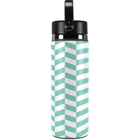 Blue White Chevron Hydro Flask 20oz Wide Mouth Skin