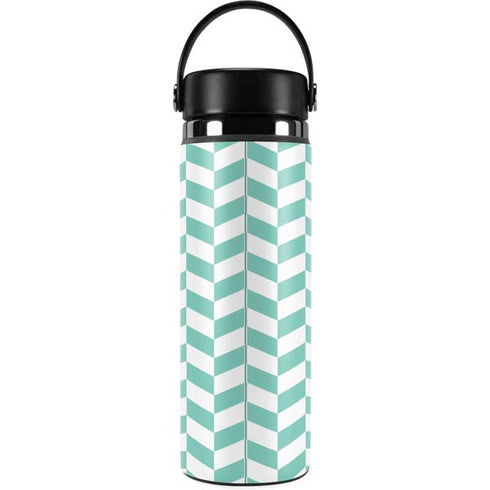 Blue White Chevron Hydro Flask 20oz Wide Mouth Skin