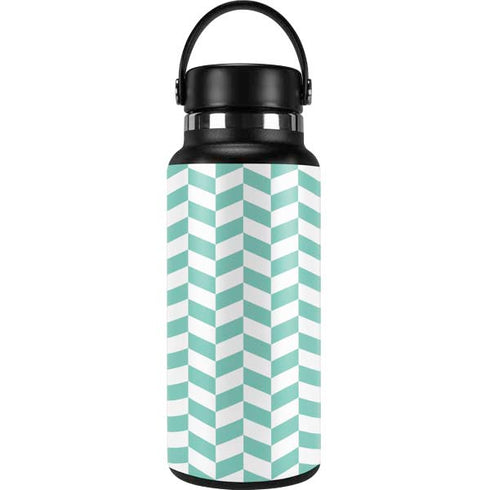 Blue White Chevron Hydro Flask 32oz Wide Mouth Skin