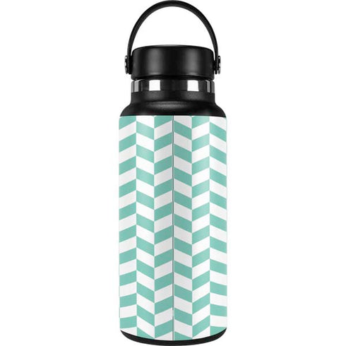 Blue White Chevron Hydro Flask 32oz Wide Mouth Skin