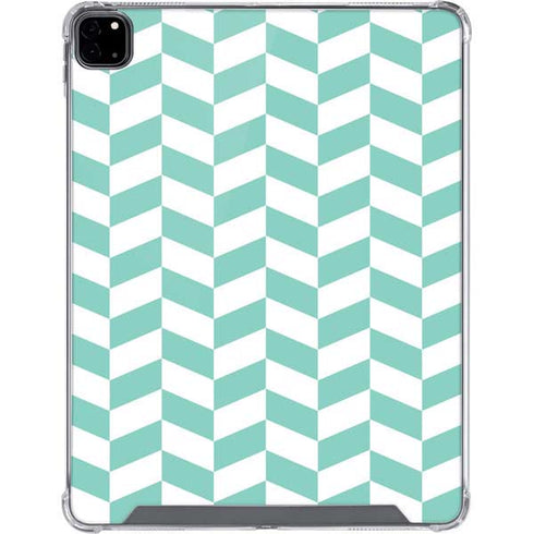Blue White Chevron iPad Pro 12.9in (2020) Clear Case
