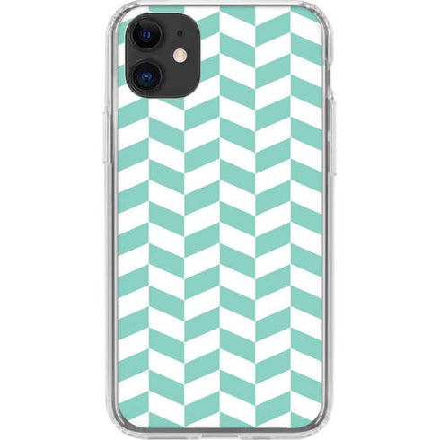 Blue White Chevron iPhone 11 Clear Case