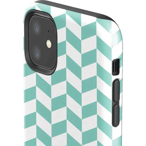Blue White Chevron iPhone 11 Impact Case