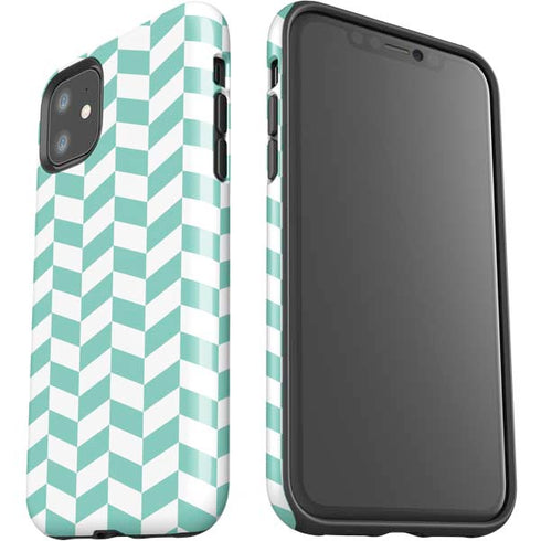 Blue White Chevron iPhone 11 Impact Case