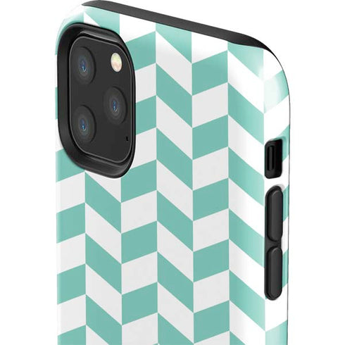 Blue White Chevron iPhone 11 Pro Max Impact Case