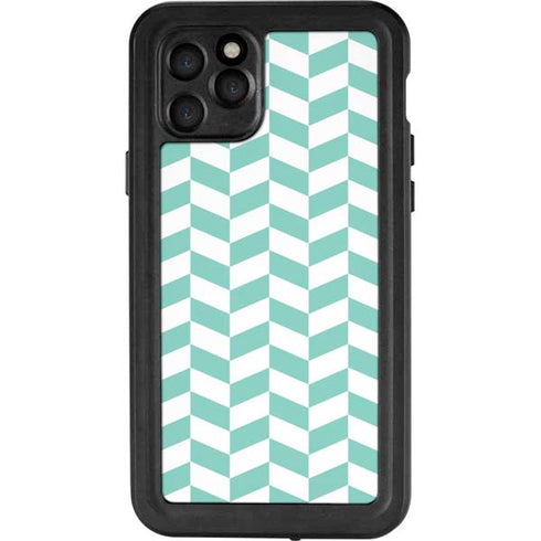 Blue White Chevron iPhone 11 Pro Waterproof Case