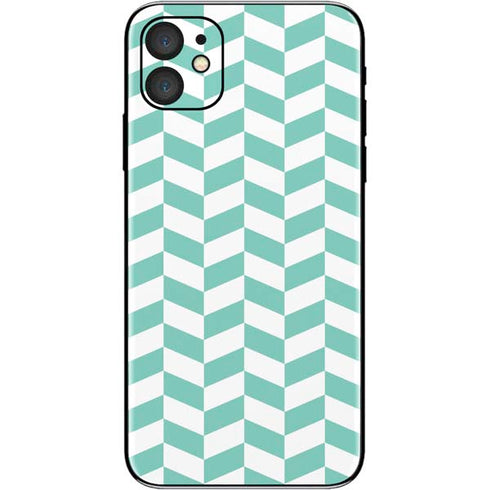 Blue White Chevron iPhone 11 Skin