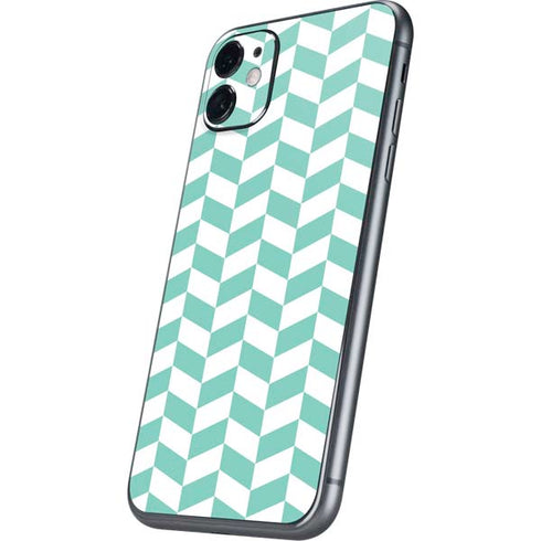 Blue White Chevron iPhone 11 Skin