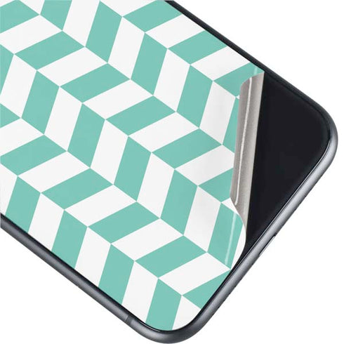 Blue White Chevron iPhone 11 Skin