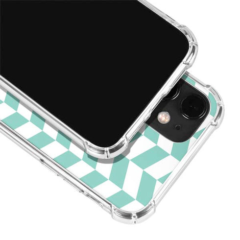 Blue White Chevron iPhone 12 Clear Case