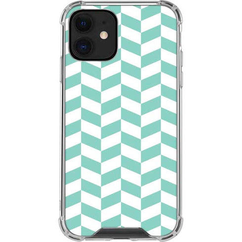 Blue White Chevron iPhone 12 Mini Clear Case