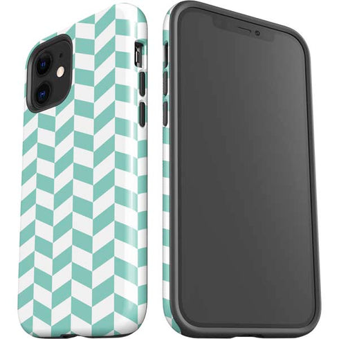 Blue White Chevron iPhone 12 Mini Impact Case