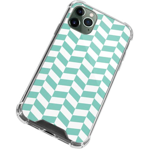 Blue White Chevron iPhone 12 Pro Clear Case