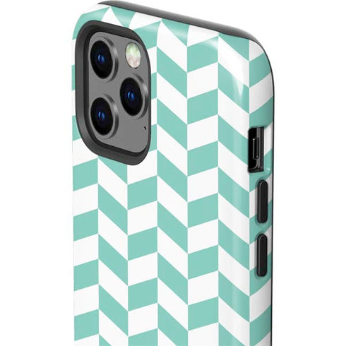 Blue White Chevron iPhone 12 Pro Impact Case