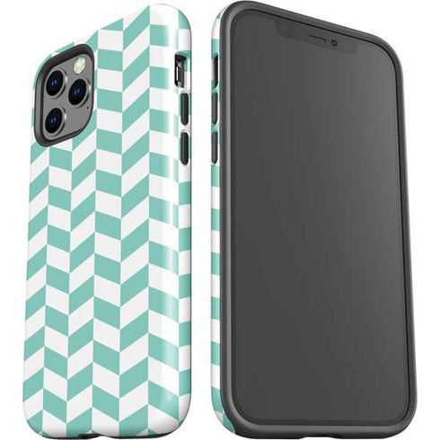Blue White Chevron iPhone 12 Pro Impact Case