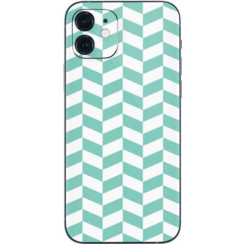 Blue White Chevron iPhone 12 Skin