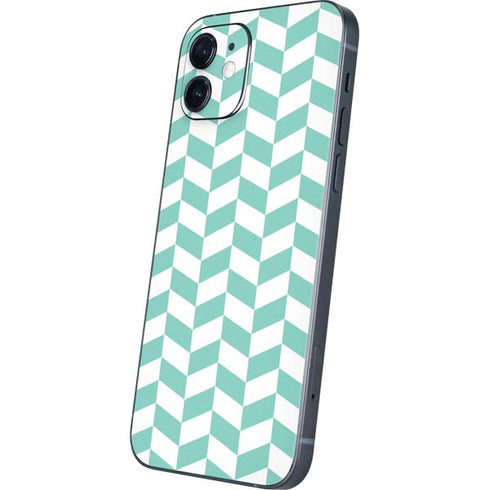 Blue White Chevron iPhone 12 Skin