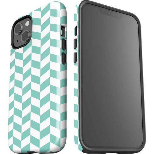 Blue White Chevron iPhone 13 Impact Case