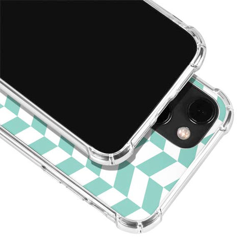 Blue White Chevron iPhone 13 Mini Clear Case