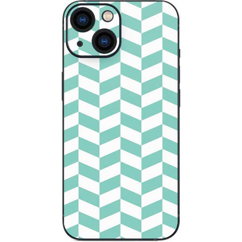 Blue White Chevron iPhone 13 Mini Skin