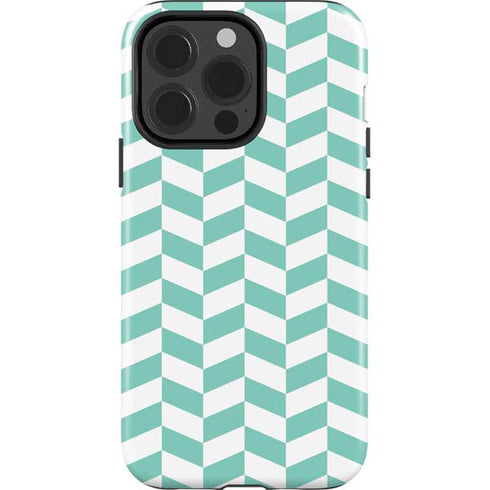 Blue White Chevron iPhone 13 Pro Impact Case