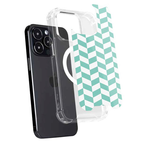 Blue White Chevron iPhone 13 Pro MagSafe Case
