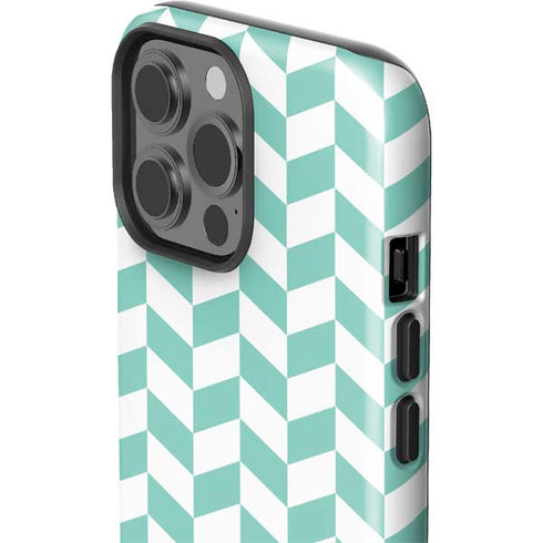 Blue White Chevron iPhone 13 Pro Max Impact Case