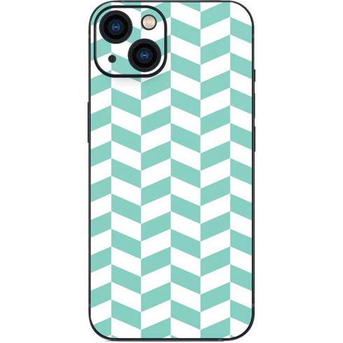 Blue White Chevron iPhone 13 Skin