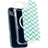 Blue White Chevron iPhone 14 Plus MagSafe Case
