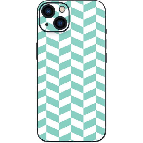 Blue White Chevron iPhone 15 Plus Skin
