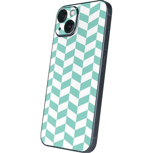 Blue White Chevron iPhone 15 Plus Skin