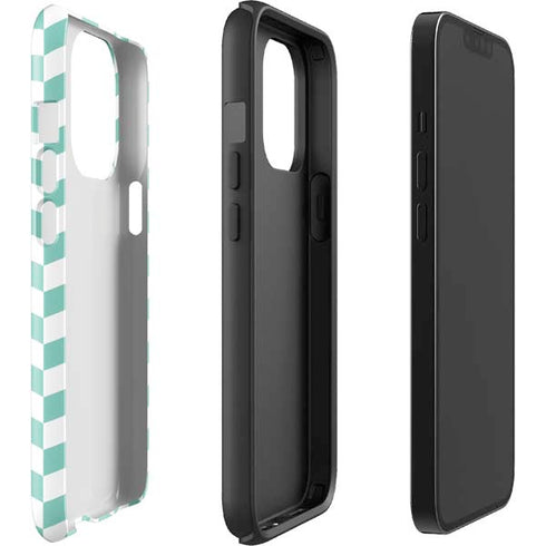 Blue White Chevron iPhone 14 Pro Impact Case