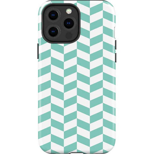 Blue White Chevron iPhone 15 Pro Max Impact Case
