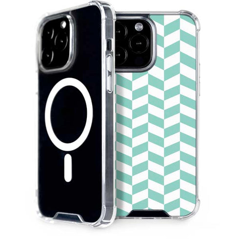 Blue White Chevron iPhone 15 Pro Max MagSafe Case