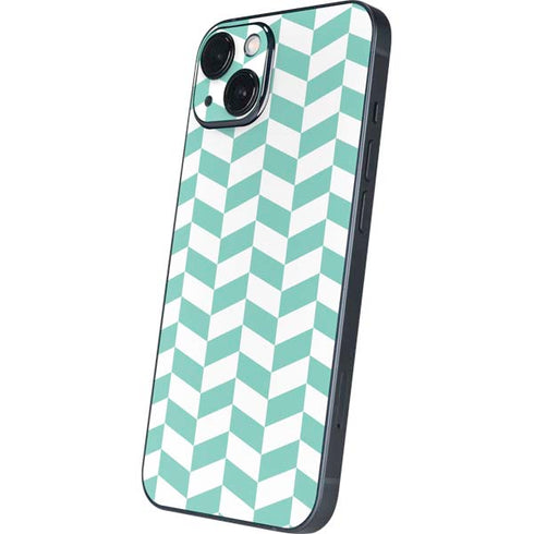 Blue White Chevron iPhone 14 Skin