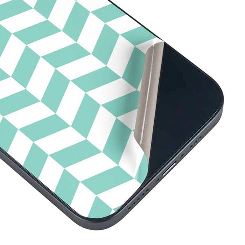 Blue White Chevron iPhone 15 Skin