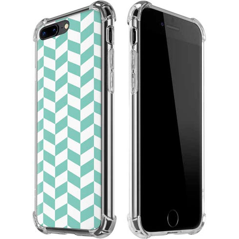Blue White Chevron iPhone 7/8 Plus Clear Case