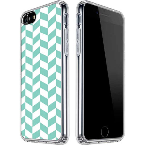 Blue White Chevron iPhone SE (2nd & 3rd Gen) Clear Case
