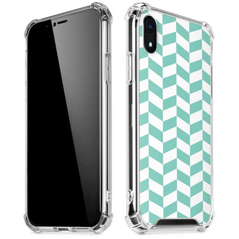Blue White Chevron iPhone XR Clear Case