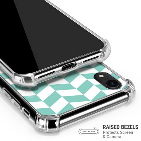 Blue White Chevron iPhone XR Clear Case