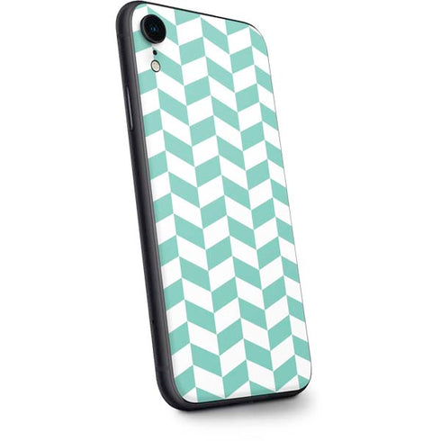 Blue White Chevron iPhone XR Skin