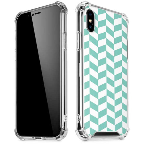 Blue White Chevron iPhone XS Max Clear Case