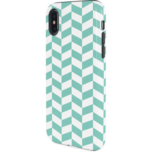 Blue White Chevron iPhone XS Pro Case