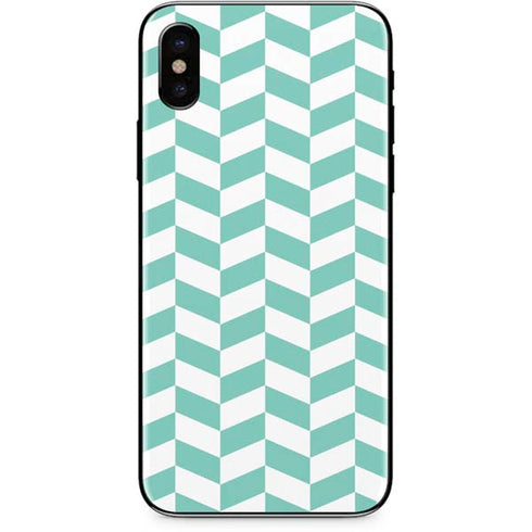 Blue White Chevron iPhone XS Skin